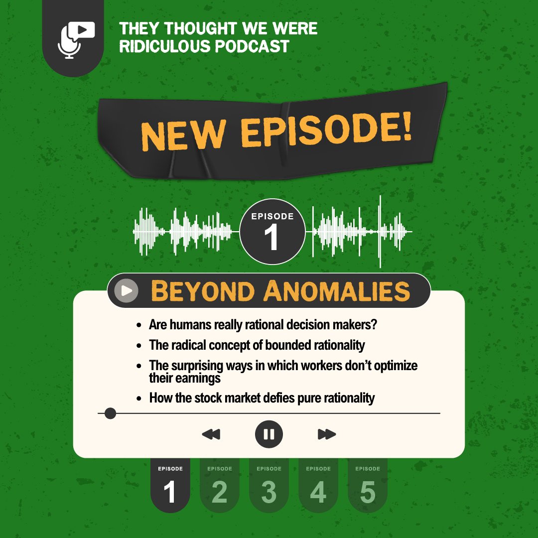 'They Thought We Were Ridiculous: The Unlikely Story of Behavioral Economics' - NOW LIVE! ▶️Ridiculous-Podcast.com ✨Episode 1️⃣: Beyond Anomalies - @Linda_C_Babcock @R_Thaler @CFCamerer @LiamDelaney2020 Stephen Roll & George Loewenstein #TTWWR #nowavailable #listennow
