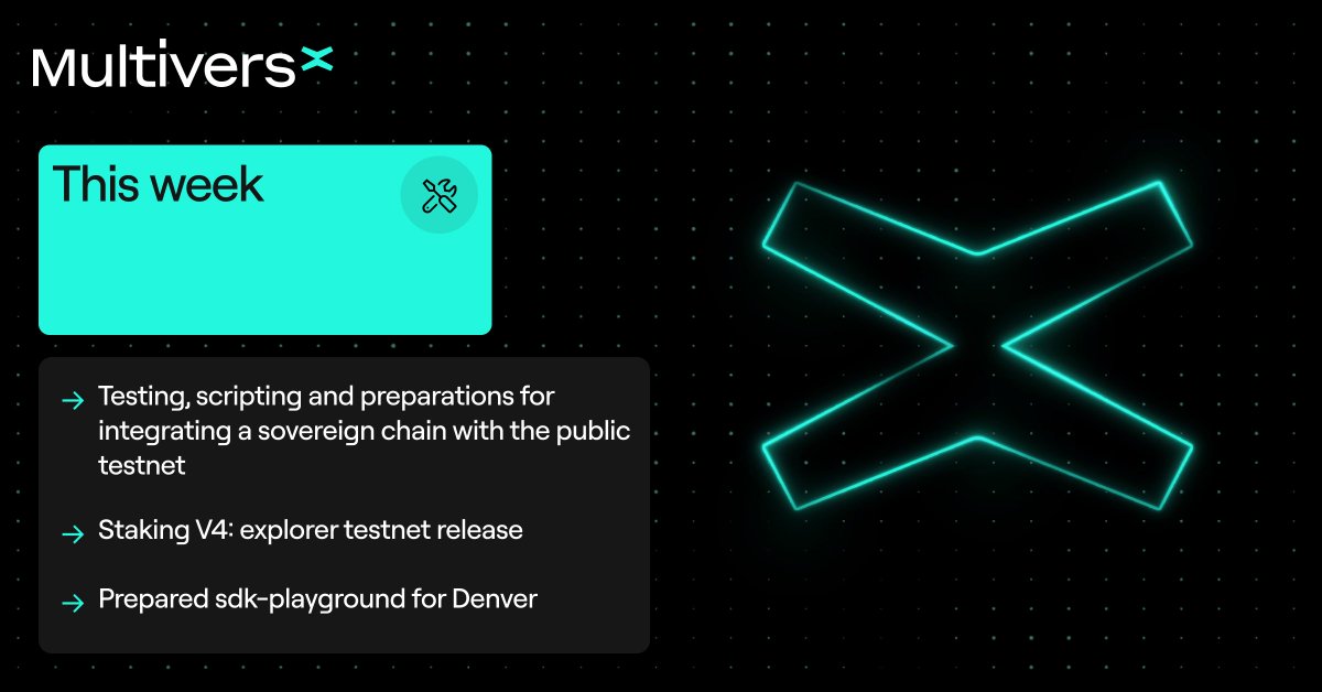 MultiversX's sharded architecture is a live demonstration that parallel state instances can bring composability, unified UX, unfragmented liquidity, and unparalleled performance. Sovereign Shards will expand this remarkable utility to the rest of the📷. Weekly #multiversxtech📷