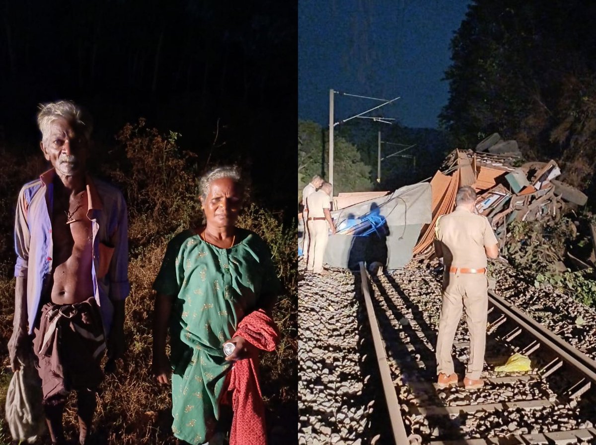 Shanmugaiah and Kurunthamma, an elderly couple from Tenkasi in Tamil Nadu, found that a truck had fallen on a railway track.

They ran in the wee hours, waved torchlight at the train's locopilot &amp; stopped an approaching train. They averted potential disaster and saved many lives.