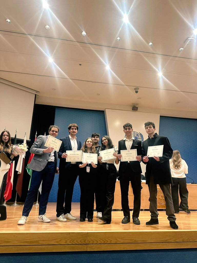 So proud of our HHHS delegates who shone and won many awards for their excellence. Congrats Sana Wattar, Shadi Markiz, Habib Ghaddar, Youssef Khattib, Aya Kaddoura and Toufik Soussi. Can't forget Hassan Chehab for chairing ICJ. <a href="/HHHS_MUN/">HHHSMUN</a> <a href="/Hhhsinfo/">Houssam Hariri HS</a> <a href="/Naghamabouali1/">Nagham AA</a>