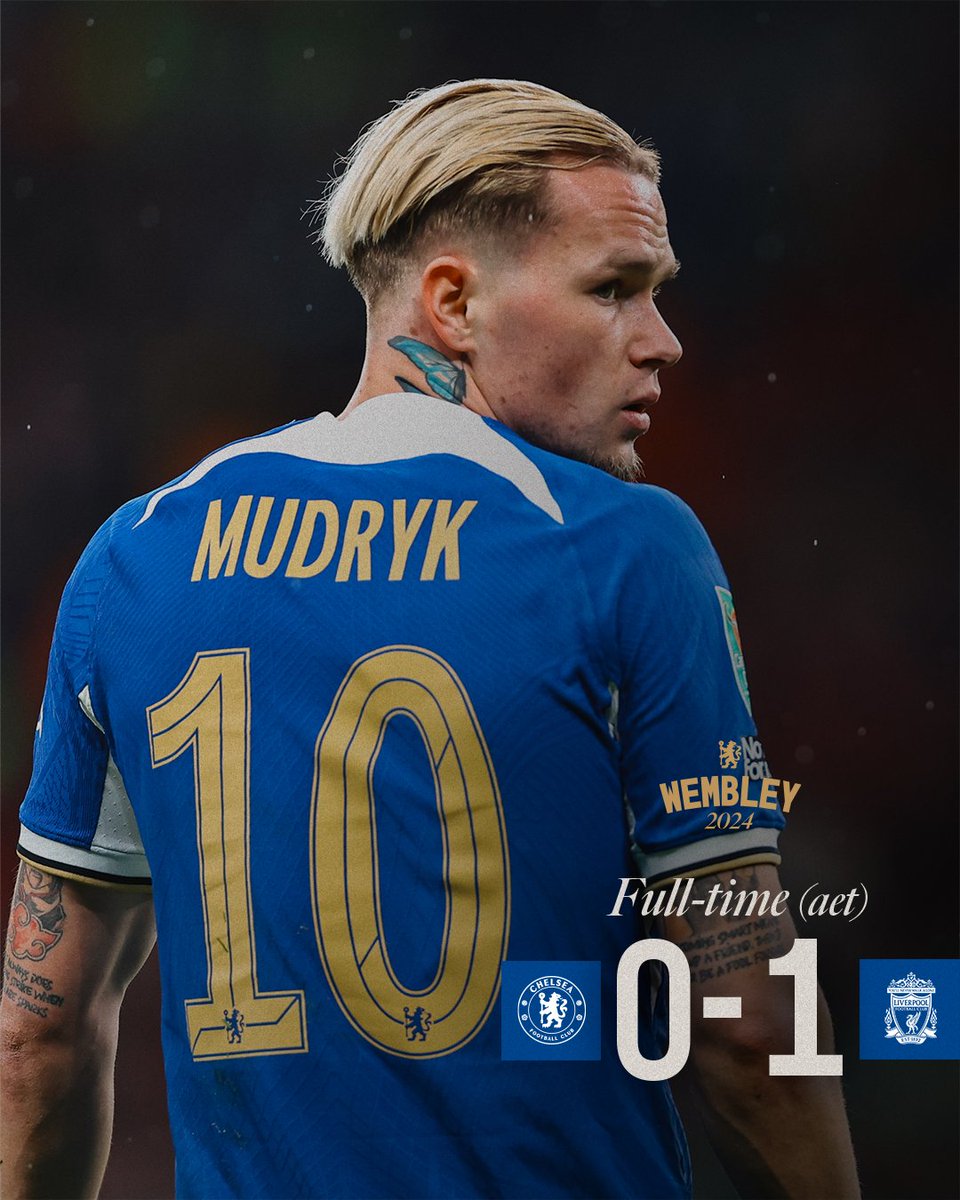 ChelseaFC's tweet image. Late defeat in the #CarabaoCupFinal.