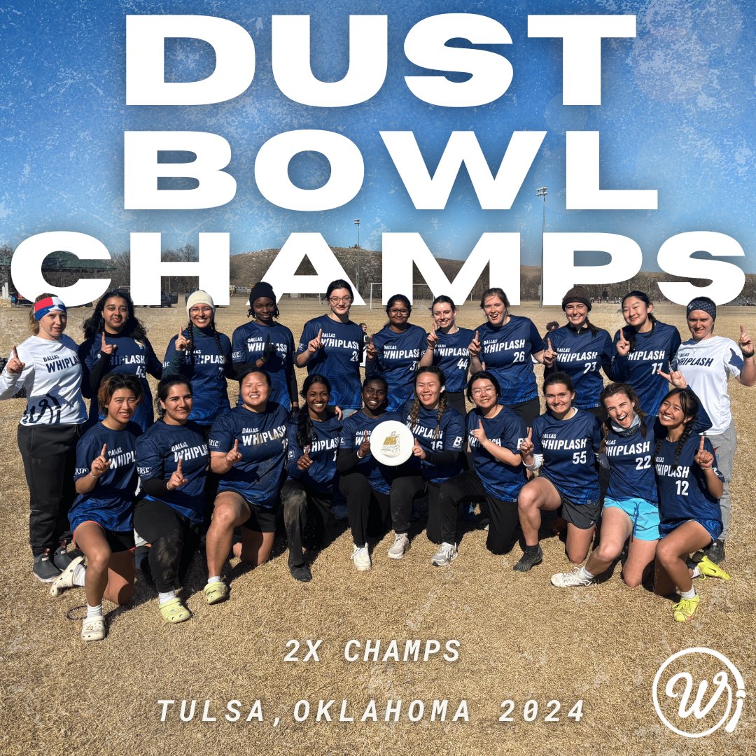 UTDWomxnsUlt's tweet image. DUST BOWL CHAMPS 🥇 Whiplash killed it in Tulsa and got first place!! Such a great start to our season and we are excited for what is to come! Thanks to all the amazing teams, what an amazing tournament! 🥳  #ultimate #ultimatefrisbee #utdallas