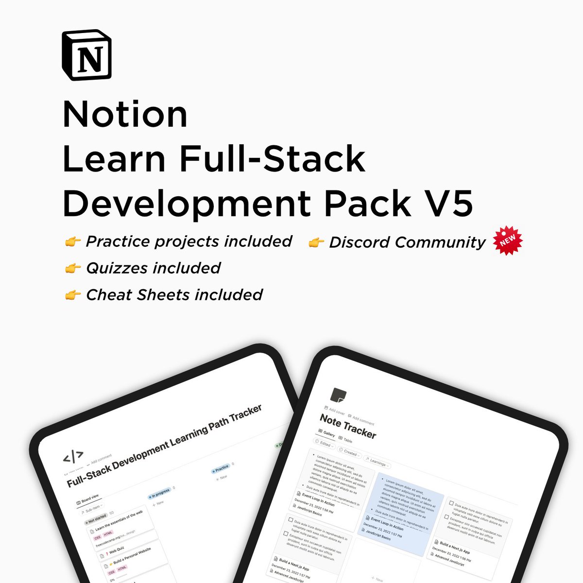 I interviewed over 100 full-stack engineers in the last 4 years.

I created a Notion based "Learn Full-Stack Development Pack" that contains a learning path to become a full-stack dev based on free resources.

Retweet and reply with "free" and I'll DM it to you.

(need to follow)