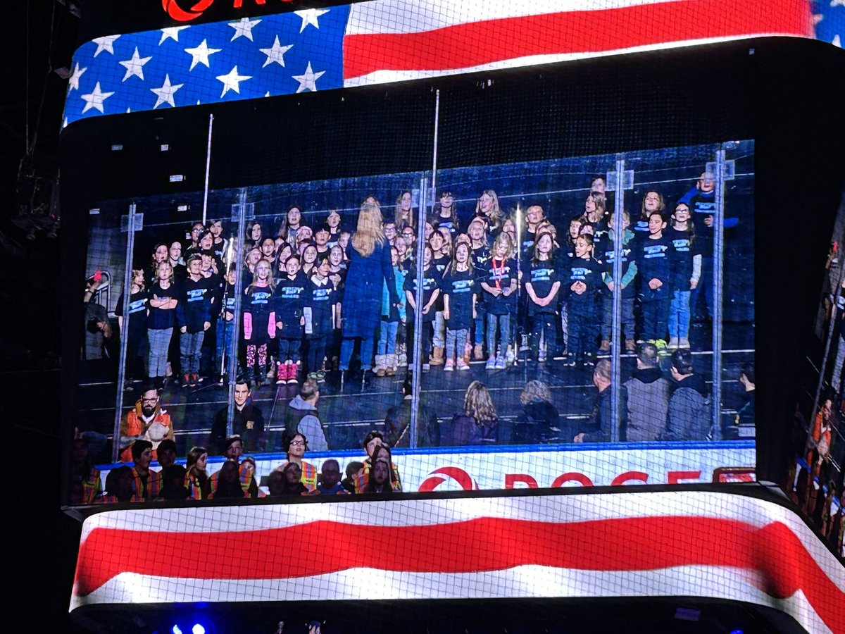 seedshaw's tweet photo. The Prescott Pumas at Roger’s Place singing the American Anthem.  A fantastic job by our Choir! https://t.co/X9VVgBRRFz