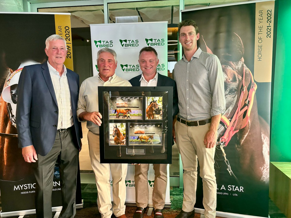 Magic Millions (@mmsnippets) on Twitter photo Last night on the eve of the Tasmanian Yearling Sale we were able to present Grenville Stud with a lovely tribute frame on their achievement to finish Leading Vendor by Average at January's Gold Coast Yearling Sale.
#BuyTasmanian <a href="/grenvillestud/">Grenville Stud</a> <a href="/BreedersTas/">Tasbreeders</a> Last night on the eve of the Tasmanian Yearling Sale we were able to present Grenville Stud with a lovely tribute frame on their achievement to finish Leading Vendor by Average at January's Gold Coast Yearling Sale.
#BuyTasmanian <a href="/grenvillestud/">Grenville Stud</a> <a href="/BreedersTas/">Tasbreeders</a>