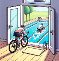 To address my lower back pain, I've been told to switch things around and consider finding an alternative to cycling, such as swimming. No problem, I got this! #screwlowerbackpain