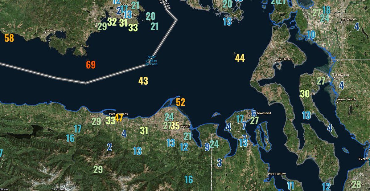 NWSSeattle's tweet image. With a strong surge of winds just behind this afternoon's cold front, we have issued a Wind Advisory for the Admiralty Inlet area, covering Whidbey Island through 10 PM this evening. Wind gusts up to 50 mph possible. 

#WAwx