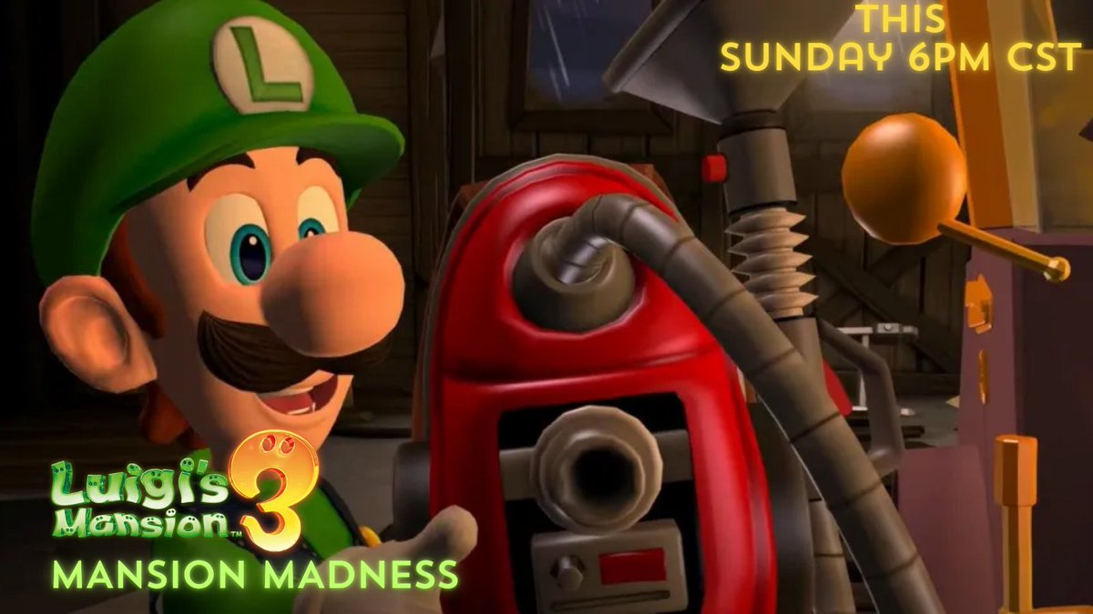 Let's our week start off right with Luigi in one hour. Can't wait to see you on the stream at 6 pm cst. #DigitalJoy