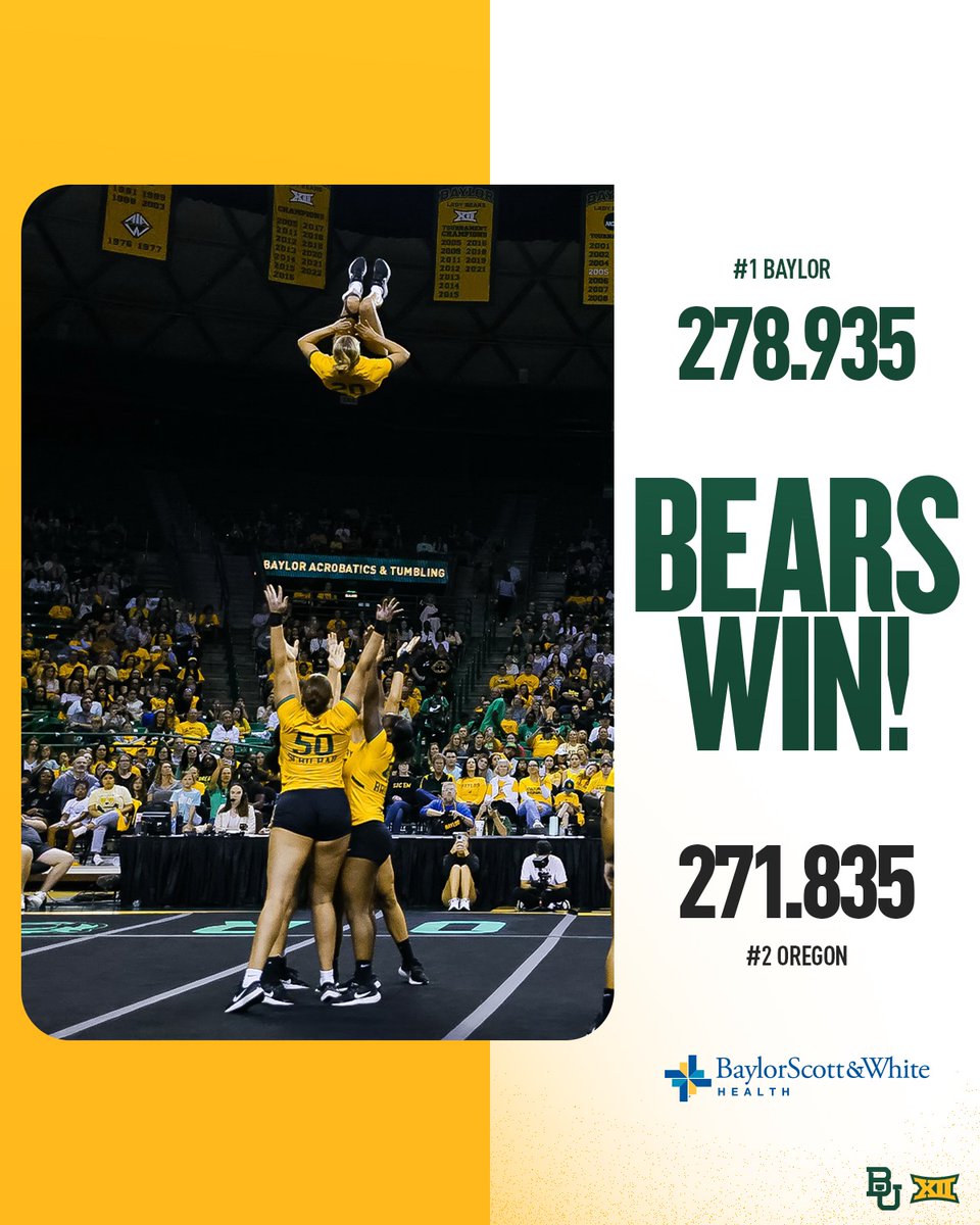 BaylorAcroTumb's tweet photo. OUR HOUSE!

#SicEm🐻 #NCATA24 https://t.co/ka8yBz5QJe