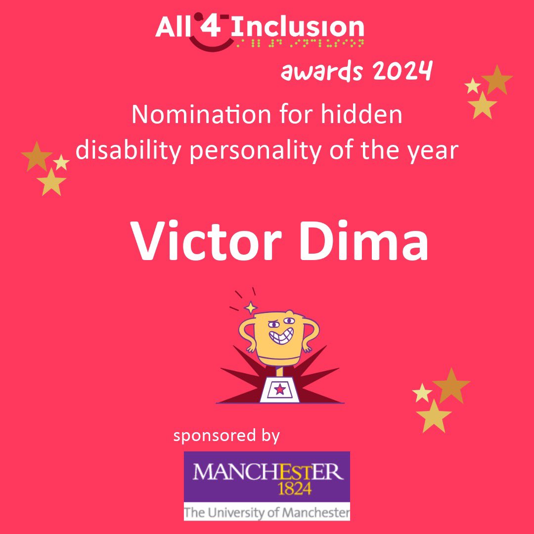 victordimanet's tweet image. Honored to be nominated for these awards sponsored by such a prestigious university alongside so many incredibly talented individuals! #Accessibility #AccessibilityCommunity #DisabilityCommunity
