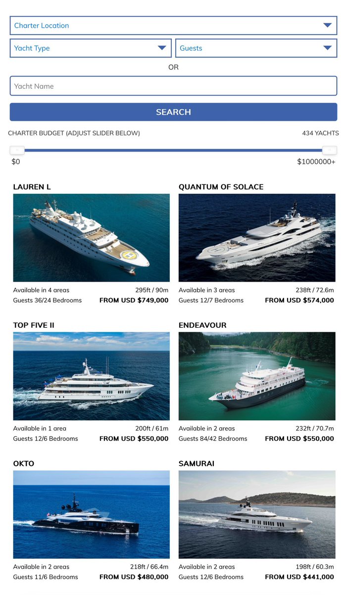 Use our search tool to find a charter yacht to suit your budget, size and destination, or find a specific yacht by name. lomondsearch.com