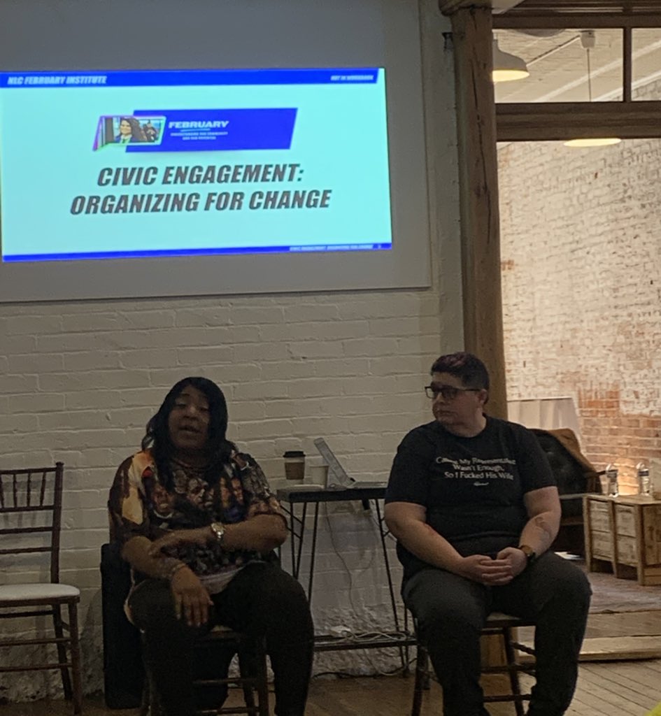 .<a href="/Seasoned4u/">ShamekaParrishWright</a> and <a href="/SpearsCovington/">Missy Spears NKY</a> has joined us for day two of Institute weekend in Newport today. We greatly appreciate them taking the time to talk about organizing with our fellows!