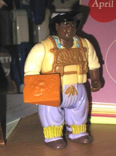 Tried explaining to my wife that in the film Hook, the character 'Thudbutt' has a block of special Thudbutt cheese with his face on, and they included the Thudbutt cheese with the action figure. She cared not.