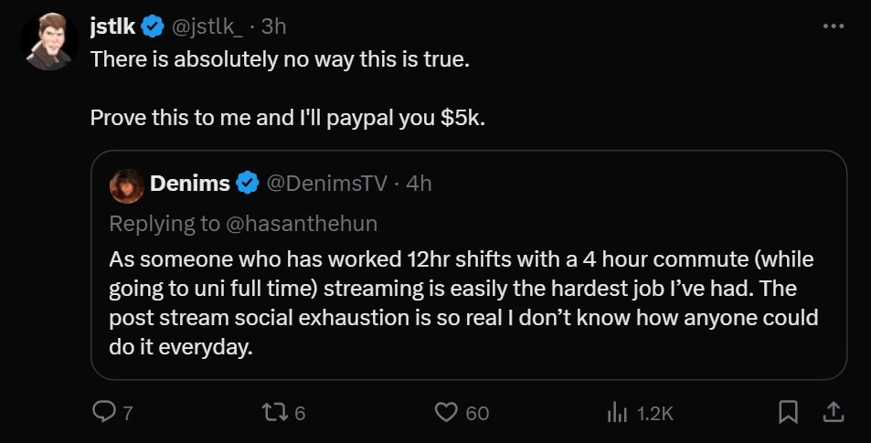 jstlk_'s tweet photo. Of course she's can't provide proof; She told a story so retarded nobody could possibly believe it.

@DenimsTV is a moron. https://t.co/Y9X2beHdYY