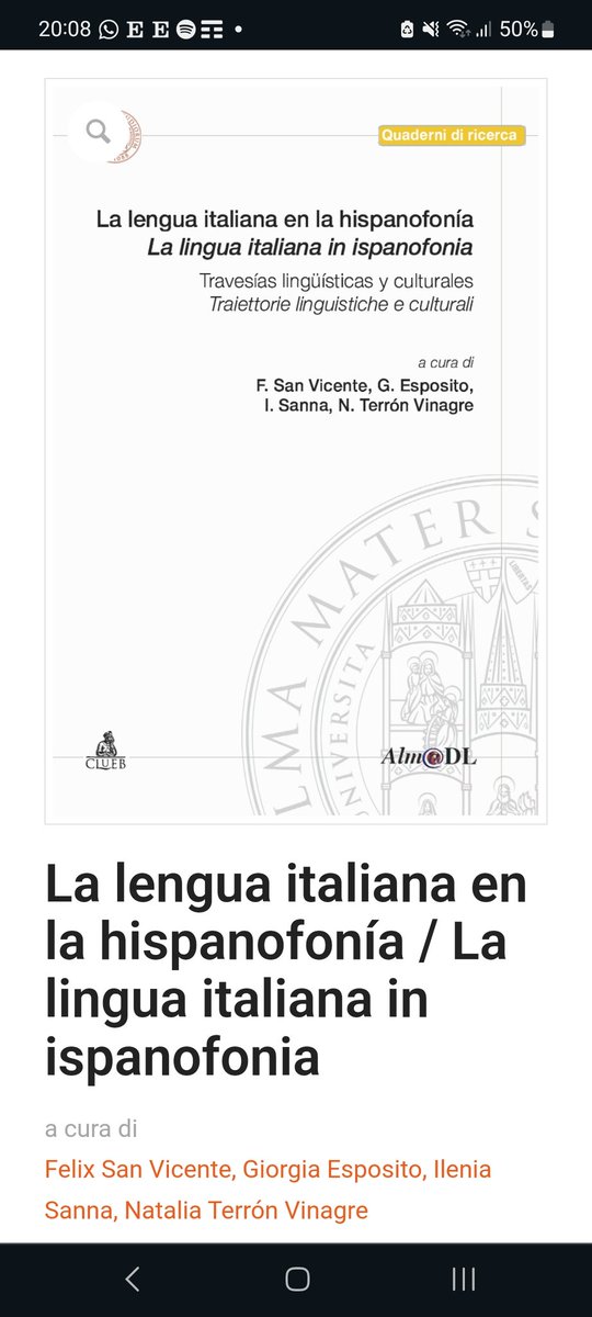 È uscito in questi giorni l'ultima pubblicazione frutto del nostro progetto LITIAS (PRIN 2017).
Lo trovate qui: clueb.it/libreria/alma-…  È molto ricco di approcci diversi!!