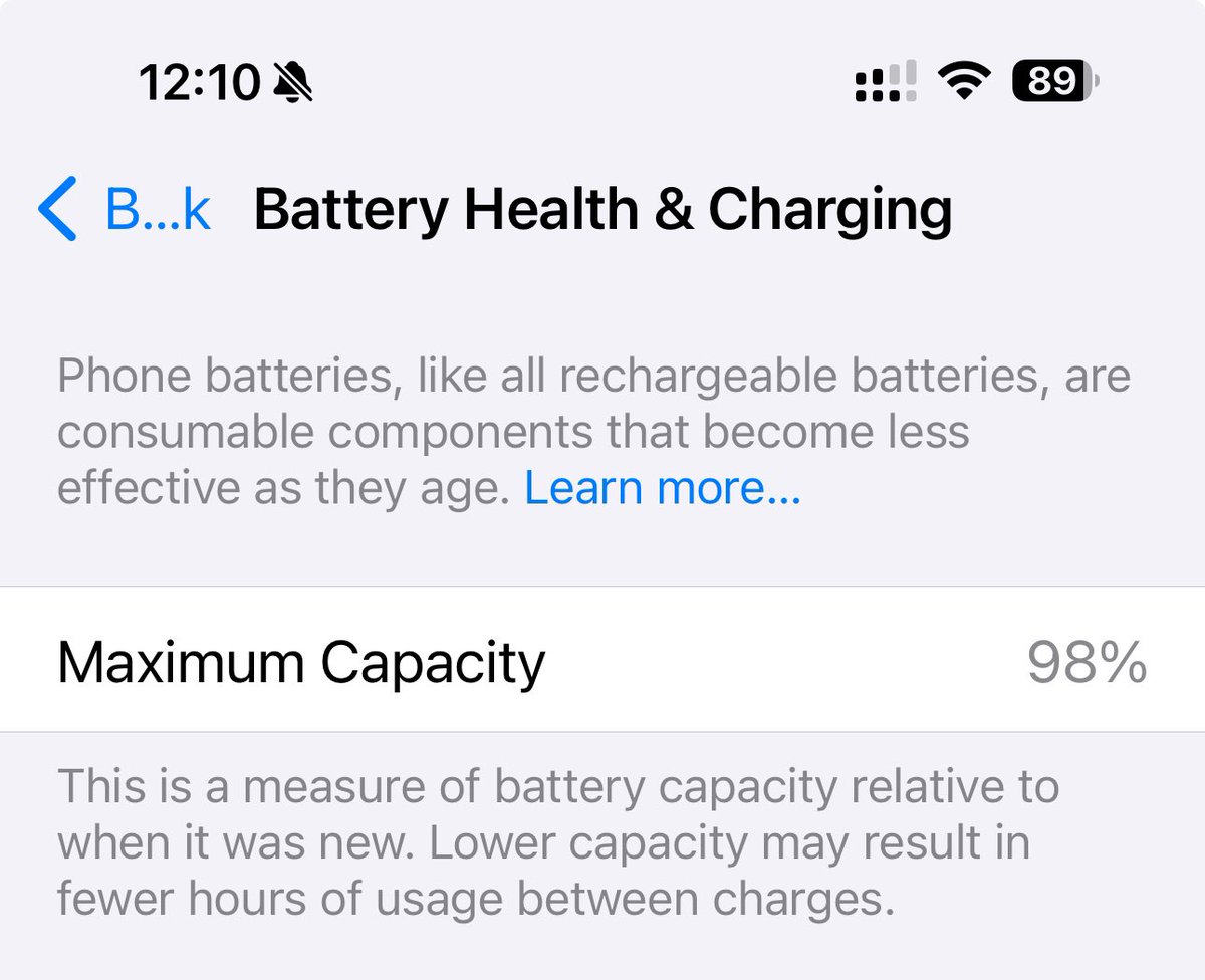 JoeyN's tweet photo. @zollotech 98% on 147 cycles using optimized charging. Typically charging when around 18%-20%. https://t.co/S2wGsHLX01