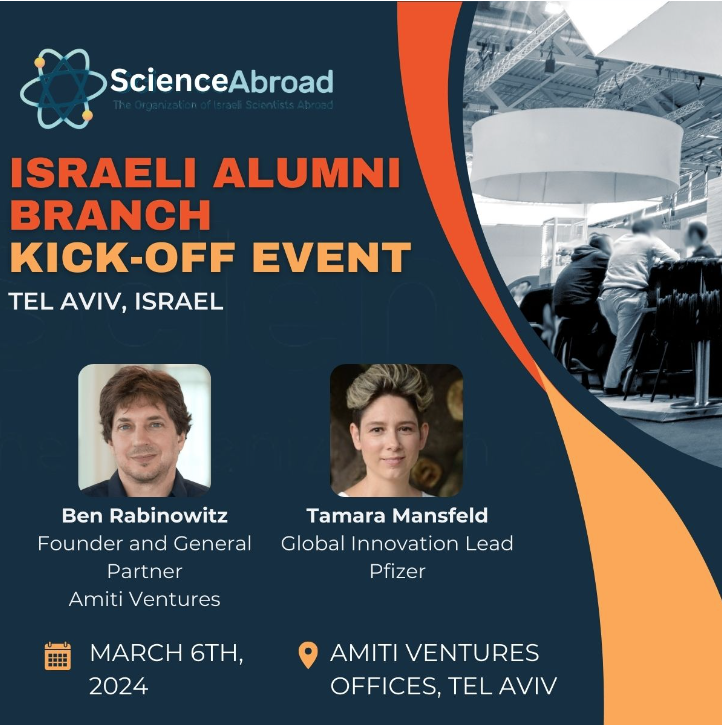 Amiti Ventures (@amitiventures) on Twitter photo We're going to host this cool event at our offices in a week - kicking off the Israeli Alumni Branch of <a href="/ScienceAbroad/">ScienceAbroad</a> community!
Who's joining? Register here: tickettailor.com/events/science…
<a href="/pfizer/">Pfizer Inc.</a> We're going to host this cool event at our offices in a week - kicking off the Israeli Alumni Branch of <a href="/ScienceAbroad/">ScienceAbroad</a> community!
Who's joining? Register here: tickettailor.com/events/science…
<a href="/pfizer/">Pfizer Inc.</a>