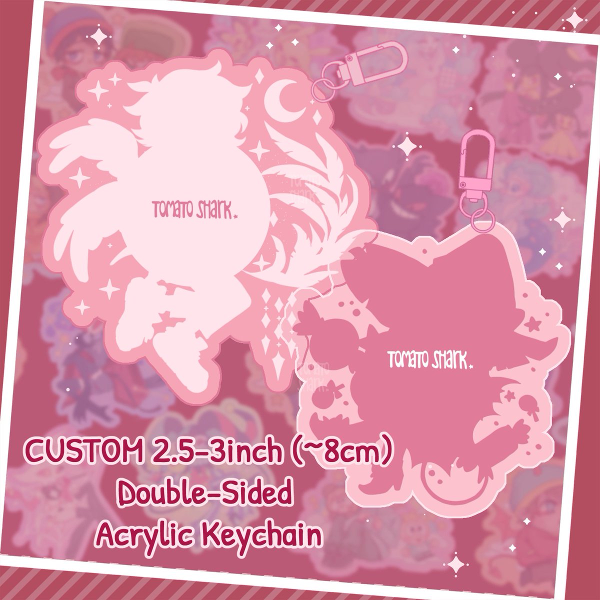 TomatoSharkArt's tweet image. Hello hello~ We're finally starting up a trial period for custom keychains- Please keep in mind the turnaround time is a lot longer than for our buttons since we don't make the keychains in-house!
#commissions #customkeychain #customcharm #customart