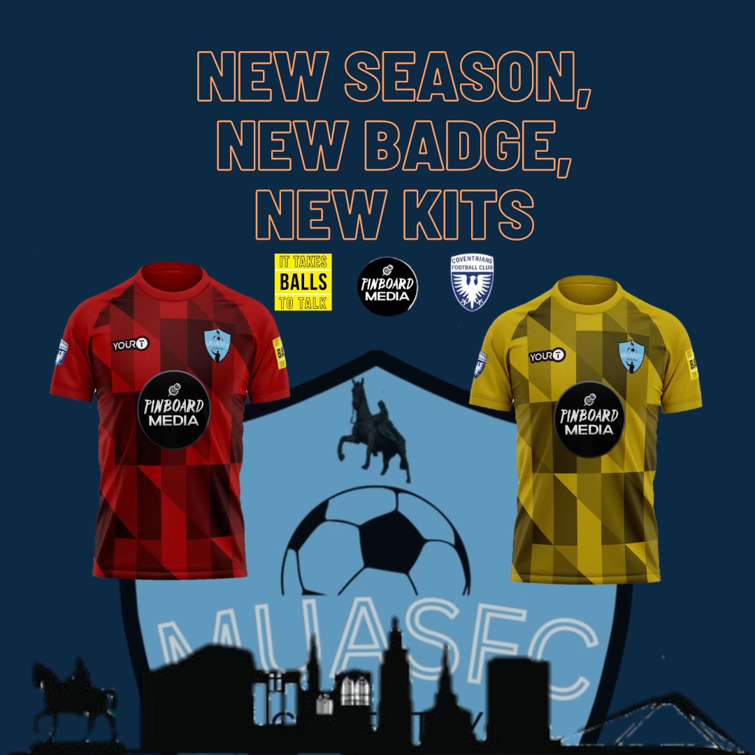 Introducing our new kits! The red kit relates to the city's coat of arms whilst our yellow is inspired by the work of our friends at @ballstotalk. Shirts are also available to everyone who wishes to support the club. @live_coventry @Allelesbelges @CWPTTalkTherapy @BBCCWR