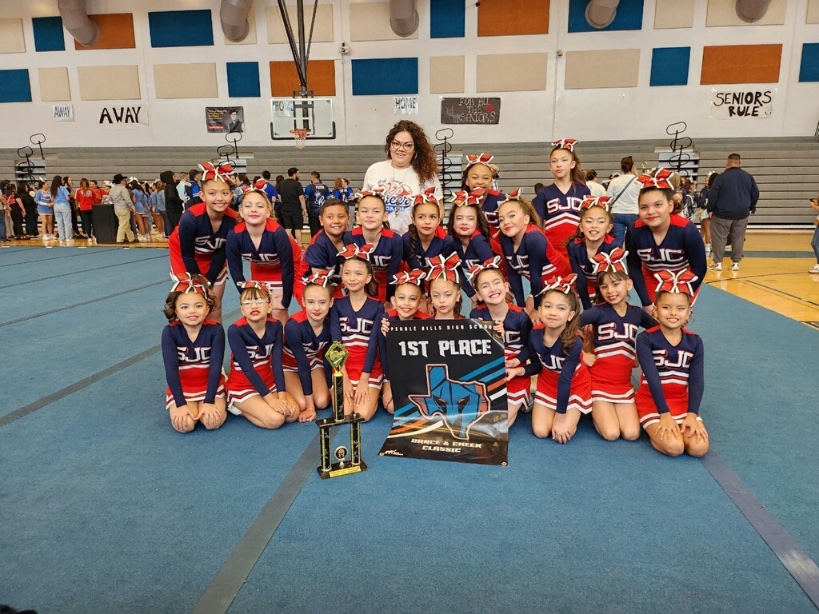 I’m so proud of our BUFF Sgt. Jose F. Carrasco ES Cheer Squad, 1st place at todays competition. First year competing and they continue to do exceptionally well. Thank you @CHuerta_JCE for your hard work! #TeamSISD