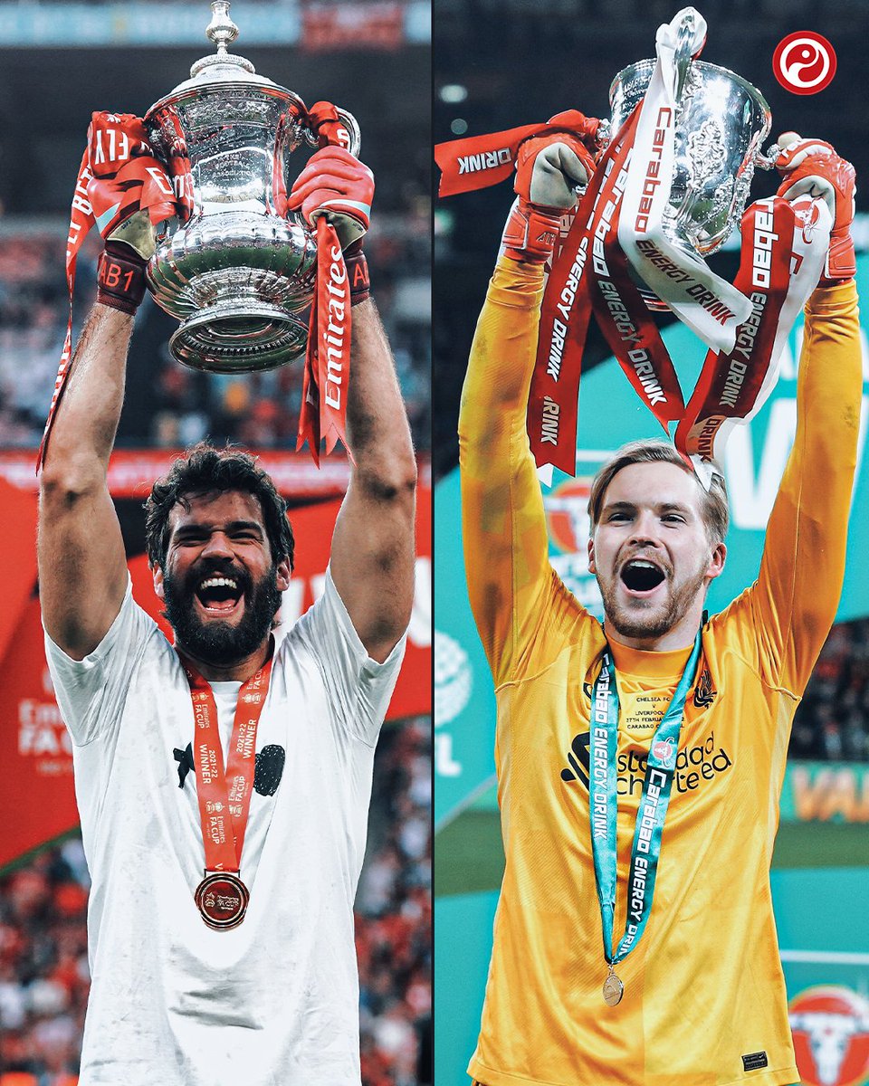 Squawka's tweet image. Alisson Becker has kept a clean sheet for Liverpool in a Champions League final, FA Cup final and Club World Cup final.

Caoimhín Kelleher has kept clean sheets in back-to-back EFL Cup finals for Liverpool.

Both world class.👏