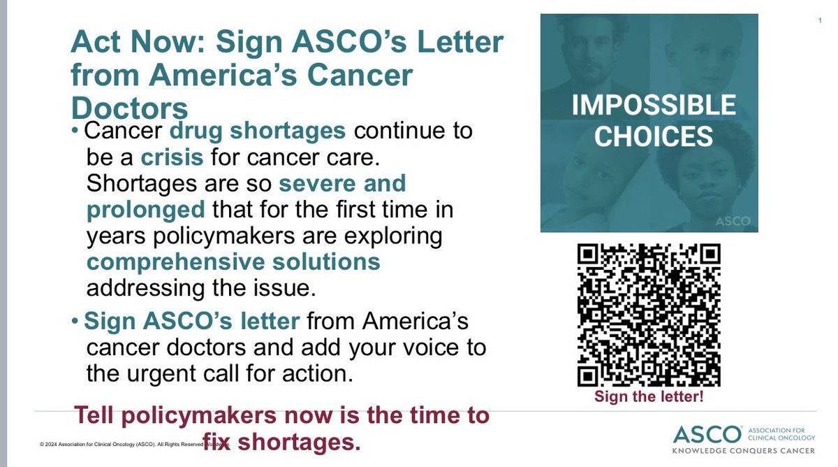 Dear @ASCO Colleagues, Take the time to use this QR code for our letter on behalf of asco for the #ascoadvocacysummit in April to show your concern about the persistent #cancer #drugshortage issue. #patientadvocacy. Make a difference! #CancerResearch @VUMCDiscoveries
