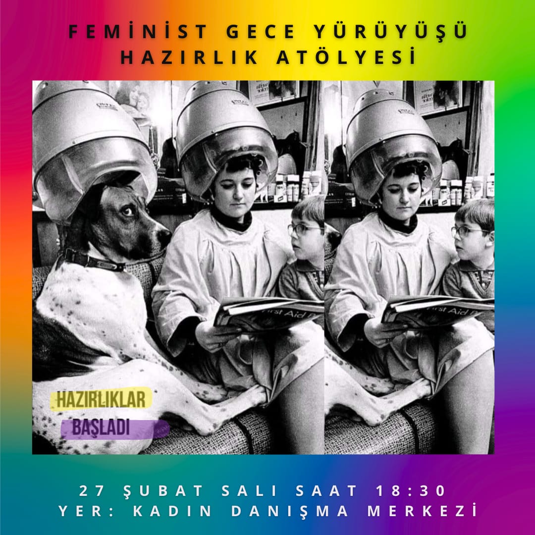 8 Mart Feminist Gece yürüyüşü için müziğimizi, sloganlarımızı, kostümlerimizi birlikte hazırlıyoruz. Neşeni, İsyanıni Al Gel !