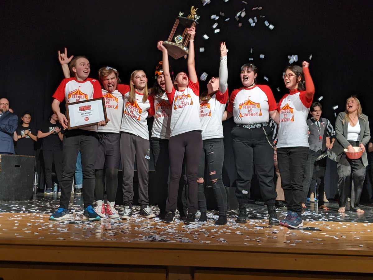 Congratulations to the improv team!! For the first time in CKSS history the team placed 1'st in the Canadian Improv Games Tri City tournament. The team will travel to Ottawa to play with teams from across Canada at the National tournament!!