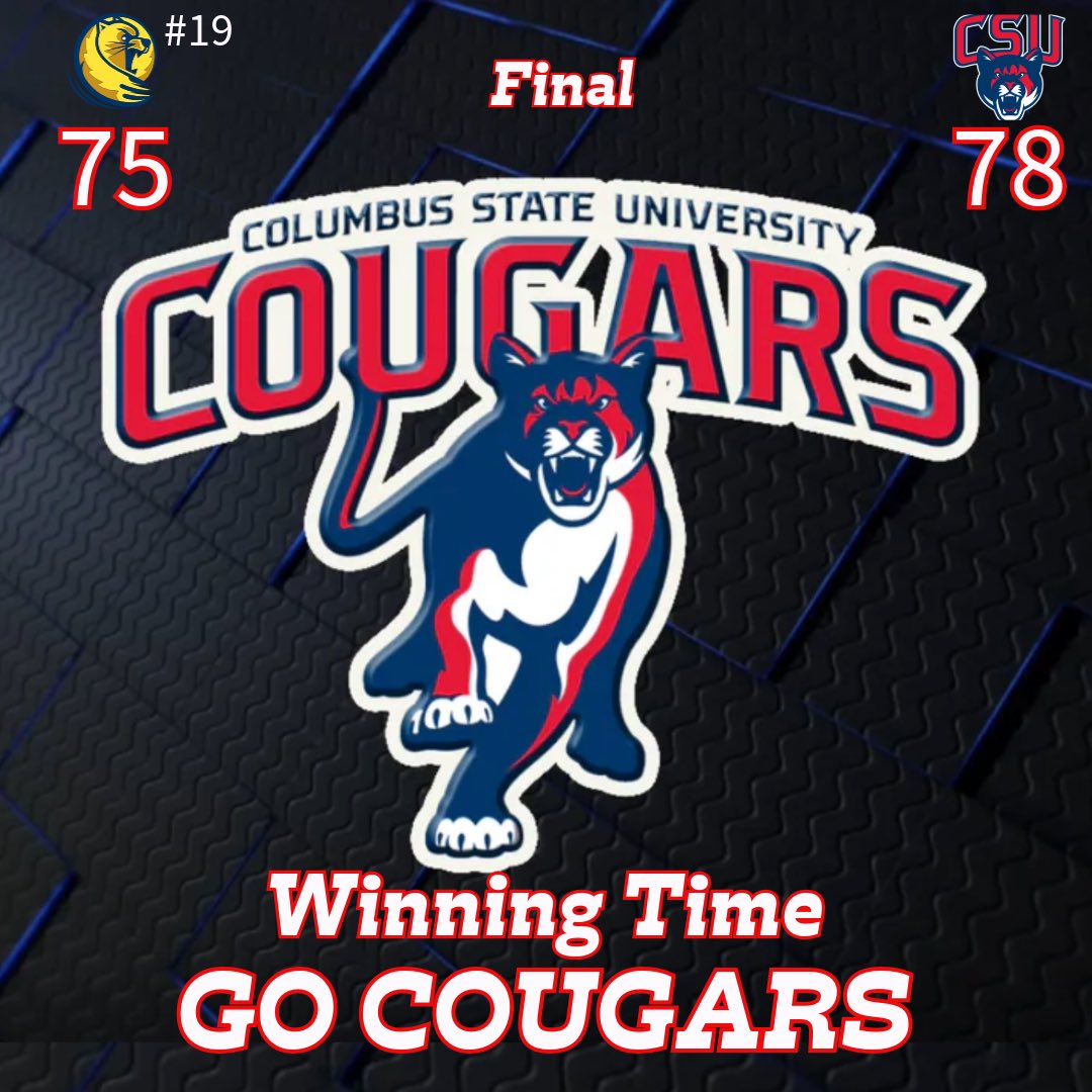 Great Win by the @CSUCougarsMBB against the #19 ranked team in the country Lander University. Standout performances Marquis Davison 18 points 9 rebs Wisdom Uboh 19 points 5 assists Caleb Byrd 11 points 5 rebs Jarrett Adderton 9 points 10 Reba #believe #gocougars