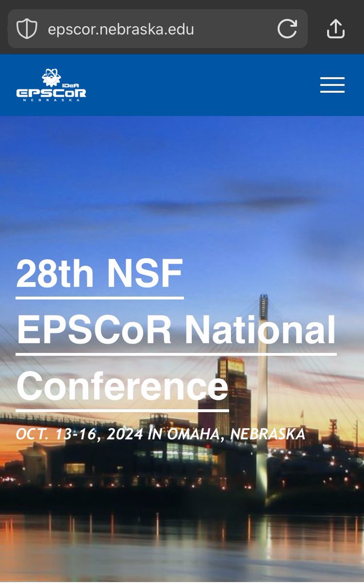 NebraskaEPSCoR's tweet photo. REGISTRATION IS OPEN for @NSF EPSCoR’s 28th National Conf: Oct. 13-16, 2024 in Omaha!
Scientists, students, industry partners & more—join us as we Connect & Collaborate to Keep Science Flowing!
#IntellectualMerit #SocietalBenefits #GeographicDiversity
https://t.co/pf9laxxWZY https://t.co/t7Flox0ihJ