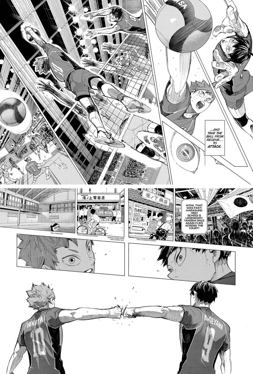 bluekeiji's tweet photo. furudate set the world ablaze with their pen when they ended hq  with “yesterday you were the defeated. what have you become today? haikyuu, also known as volleyball. two teams separated by a net.…once the ball is in the air, a team has no more than three touches TO CONNECT” https://t.co/flyk0DBaVf