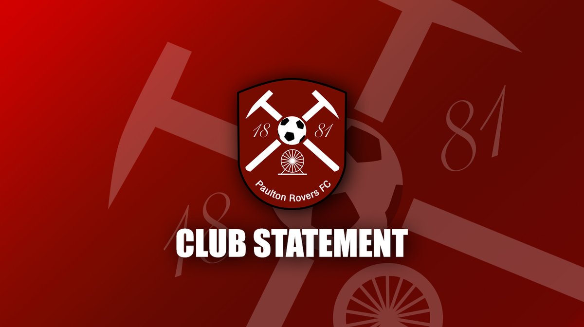 A Statement from Paulton Rovers Board of Directors:

paultonrovers.co.uk/news/club-stat…
