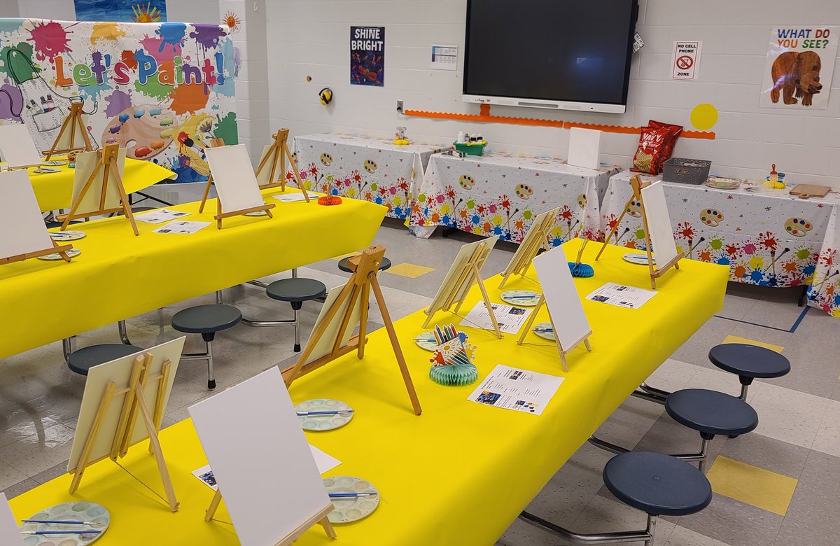 DawsonOrmanECH's tweet photo. Such a fun team building night! Pizza and paint.... what could be better?!? @BrumbackHeather #awesomedawson #dawsondreamteam https://t.co/XfFK87FxUW