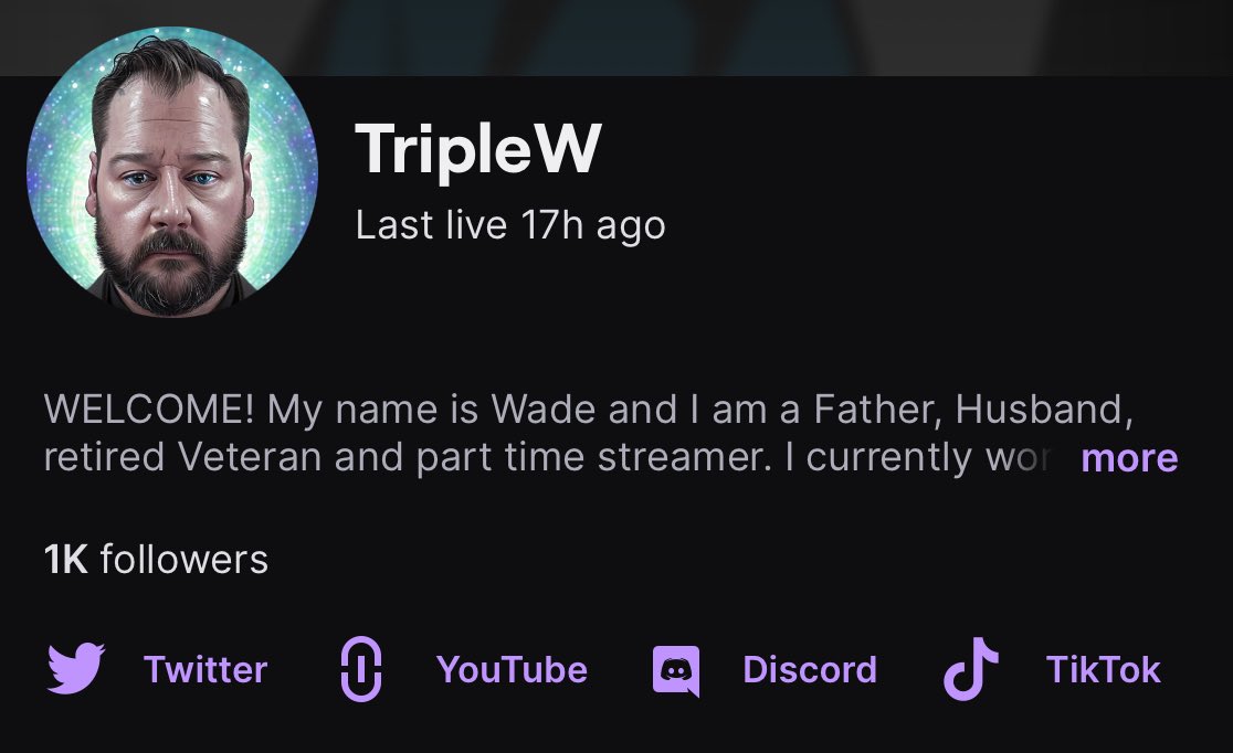 triplewx's tweet photo. Thanks to the best community on Twitch for getting us to the 1k follower mark. We also broke our previous sub record! I still can’t believe anyone wants to watch me play video games on the internet but as long as you want to watch, I’ll keep broadcasting! #chatfirst #HoM https://t.co/sY0bAbU2yb
