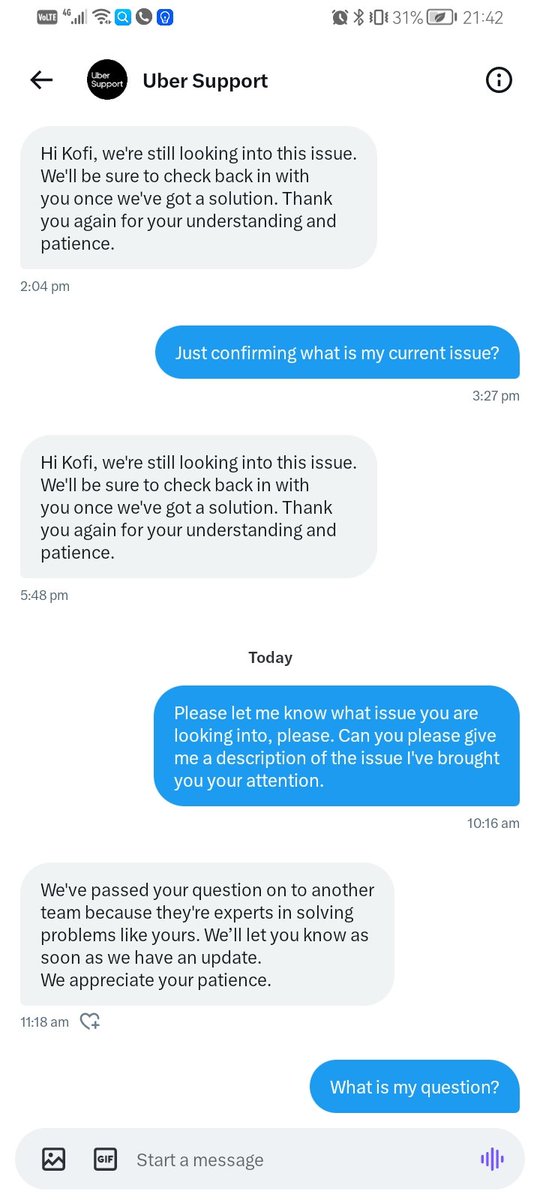 kofi_simpson's tweet photo. @FNBSA thank you very much for assisting with my query. We can see clearly that @Uber_Support center is a joke and doesn't career about customer service or thier customers. Uber Is there I number I can call for more assistance? https://t.co/grylkA1sIx