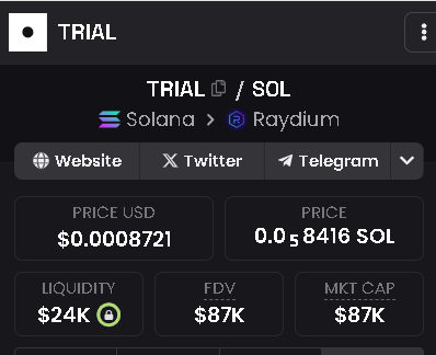 Dizzy_Calls's tweet photo. Aping $TRIAL at 85k mc. Floor is holding steady for over a week now(just this makes a coin better than 99% of others in sol). Longer term hold.

A micro-cap taking DAO stuff seriously, they've already voted on-chain for a meme contest, and are staging giveaways/raffles for NFTs and a ton of cool stuff.

Their end goal is to become a DAO-based charity, actually registered in the US as a non-profit. Could be interesting.

https://t.co/L94Hm9jS6q

SOCIALS
WEB: https://t.co/yjt8mYxHca
X: https://t.co/qGDiGgzKwb
TG: https://t.co/ygnD02ggRW