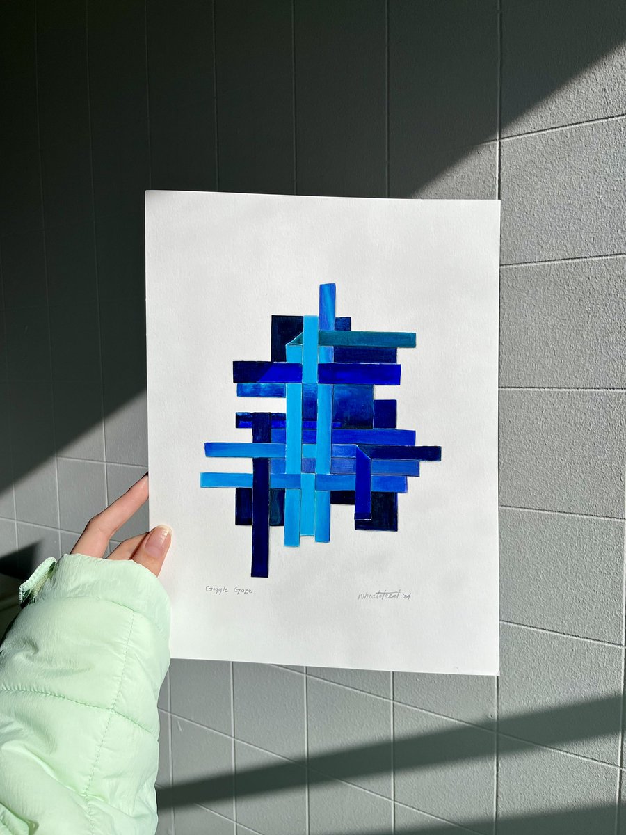 My piece “Goggle Gaze” was acquired over asking price during the silent auction at my first fine art show in Rockefeller Center this Friday 🩵💙