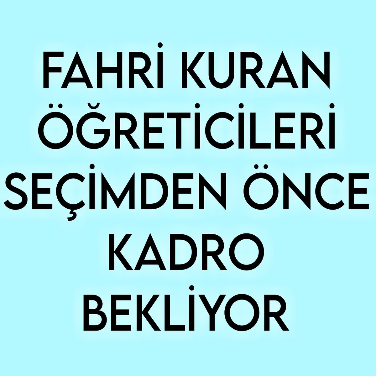 <a href="/SelahaddinZengi/">Selahaddin Zengi (صلاح الدين زنگى)</a> <a href="/ankarakulisi06/">ANKARA KULİSİ</a> <a href="/asemavi47/">Abdurrahim SEMAVİ</a> <a href="/VahdetOzkocak/">Prof. Dr. Vahdet ÖZKOÇAK</a> <a href="/RTErdogan/">Recep Tayyip Erdoğan</a> 2 yılda bir tekrarlanan sınavlara girerek 
✅ kpss+dhbt ✅göreve başlanılacağı zaman  mülakata girerek görev alan  FAHRİ Kur'an Kursu Öğreticilerine #kadro verilmelidir.

#FahriÖğreticilerÖtekilestirildi
Hamza Dağ 

<a href="/RTErdogan/">Recep Tayyip Erdoğan</a> <a href="/mehmetsaityaz/">Mehmet Sait YAZ</a> 
  <a href="/dbdevletbahceli/">Devlet Bahçeli</a>  <a href="/AvOzlemZengin/">Av. Özlem Zengin 🇹🇷</a>