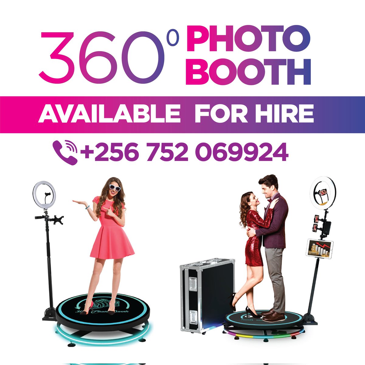 📸 Unleash the Wow Factor with Our 360 PhotoBooth! 🌐✨ Perfect for weddings, parties, and all events. Book Now for unforgettable memories! 🎉📷 #360PhotoBooth #EventPhotography

Available for hire on All Events.....  
☎️+256752069924 Uganda Rwanda Kenya Tanzania