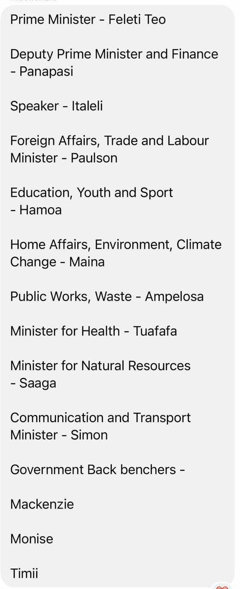 New #Tuvalu government
