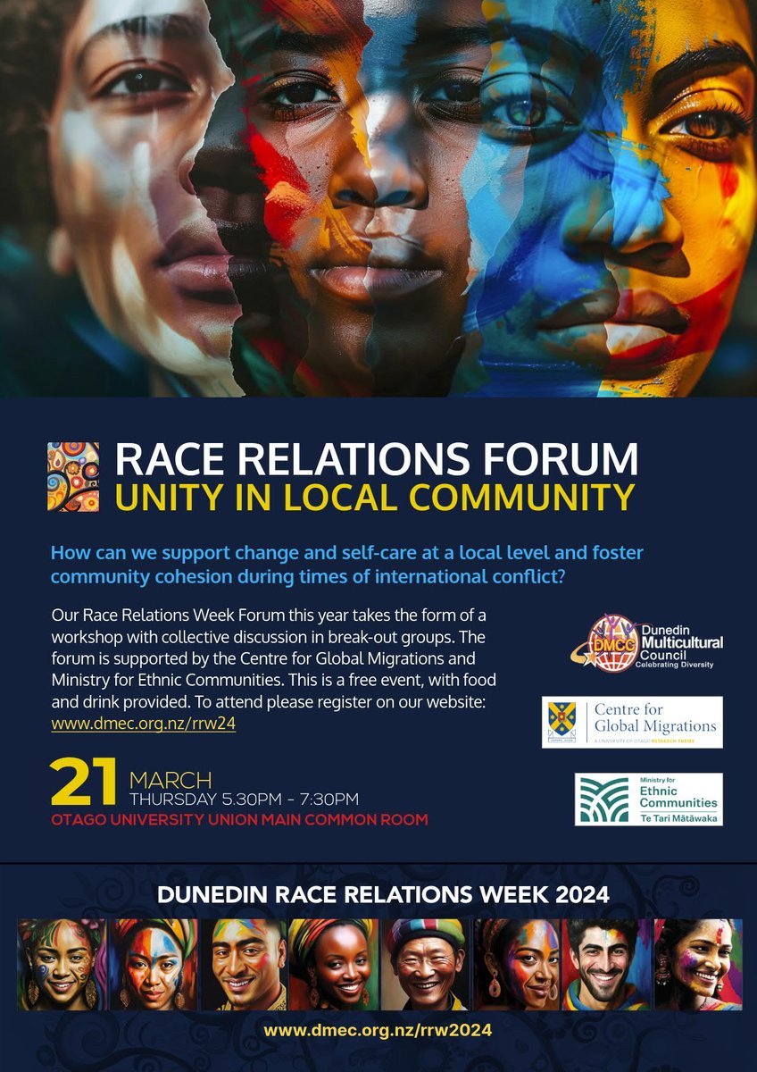 Join us for the Race Relations Forum in March to explore how we can support change and self-care as well as foster community cohesion during times of international conflict: dmec.org.nz/rrw2024/forum/