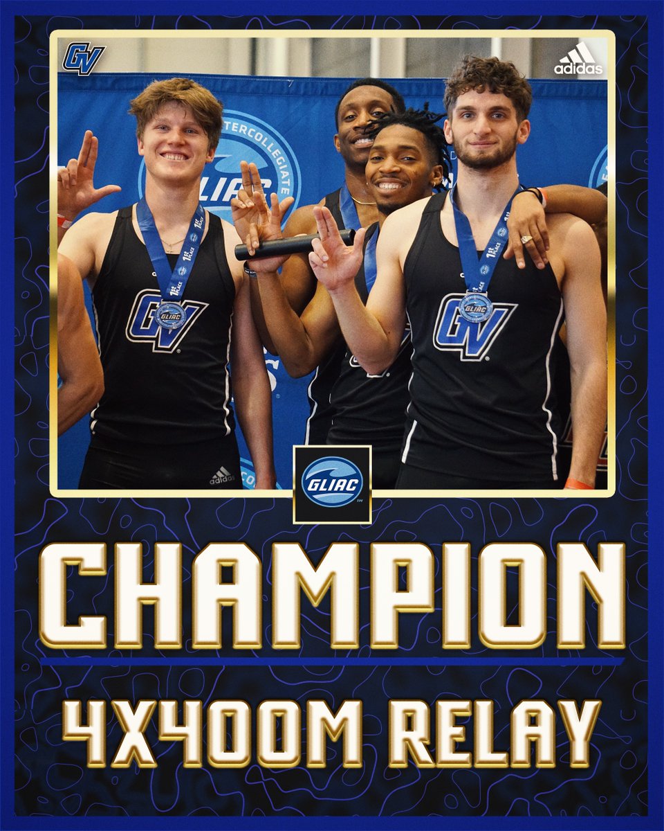 The men's 4x400m relay brings in the FINAL GLIAC title of the 2024 GLIAC Indoor Championships!

This crew recorded a time of 3:14.08!

#AnchorUp