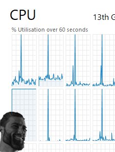 'CPU 8' IS GREAT, single handedly loading the billion stack