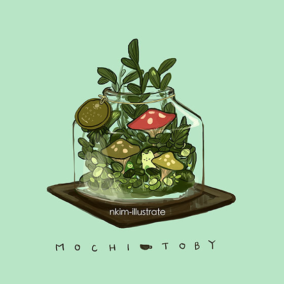 「Matcha Fox Mini Terrariums  」|N*Kimのイラスト