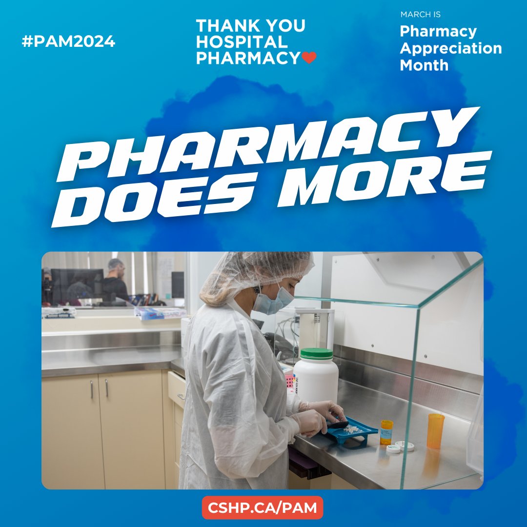 CSHP_OB's tweet image. In recognition of #PAM2024, be sure to extend thanks to all the hospital #pharmacy technicians.  

Every #RXTech plays a vital role in delivering essential services to patients, including preparing sterile compounds with meticulous techniques and calculations. #PharmacyDoesMore
