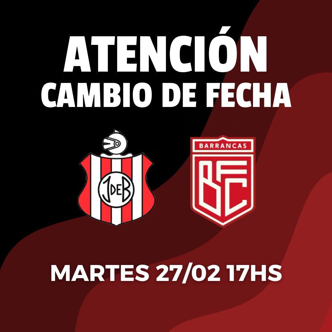 ¡Atención! Cambio de fecha ⚽️  El partido ante Barrancas se pasó para el martes 27/02 a las 17 en Camioneros. 

La salida desde la sede es a las 15 y el regreso es ni bien termina el partido. 

 Entrada + micro $5000 Solo micro $2000 Solo entrada $3000  Menores de 6 años gratis.