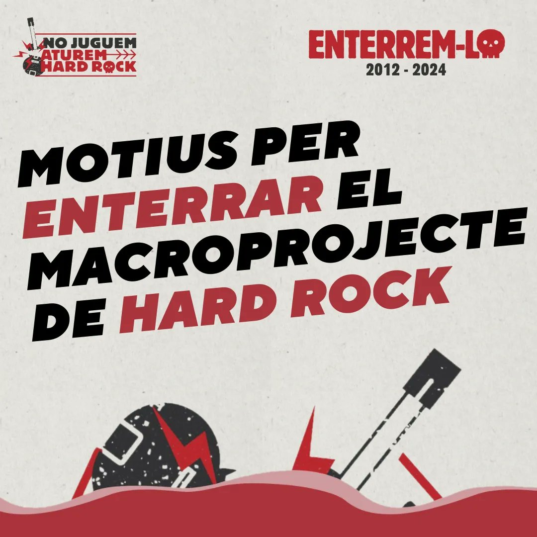 ➡️ARGUMENTS PER ENTERRAR EL HARD ROCK! 

🤔Sembla que la patronal i el seu braç polític, el PSC, estan entestats en vendre la terra a les grans multinacionals. 

✊🏽Però seguim organitzades i cada vegada més mobilitzades per lluitar pel nostre futur. I motius no ens en falten!