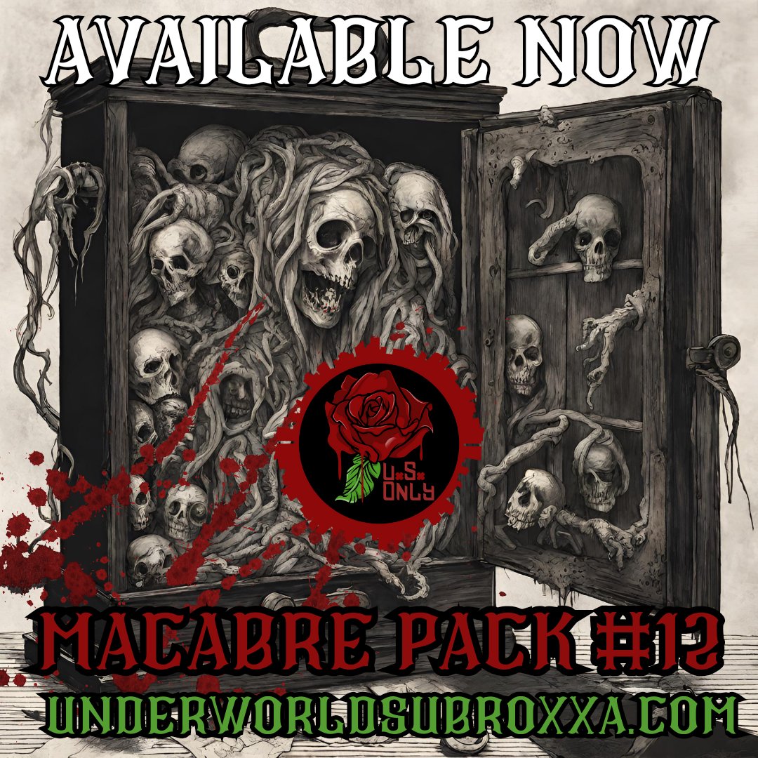 New merch. and macabre pack available now! Adding more throughout the day, swing by and grab some goods! #underworldsubroxxa #xxtremeteam #gorehounds #extremecinema #indiefilms #mysterybox #horroraddicts #moviecollectors #physicalmediaforever #horrormysterybox #horrorfilm #horror