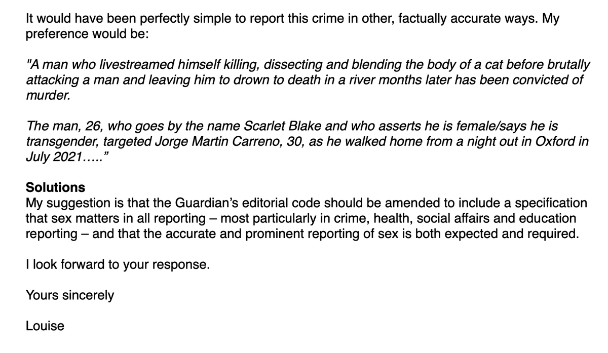 Louise Tickle (@louisetickle) on Twitter photo My complaint just sent to the Guardian's editor <a href="/KathViner/">Katharine Viner</a> regarding this article: shorturl.at/mswDL My complaint just sent to the Guardian's editor <a href="/KathViner/">Katharine Viner</a> regarding this article: shorturl.at/mswDL