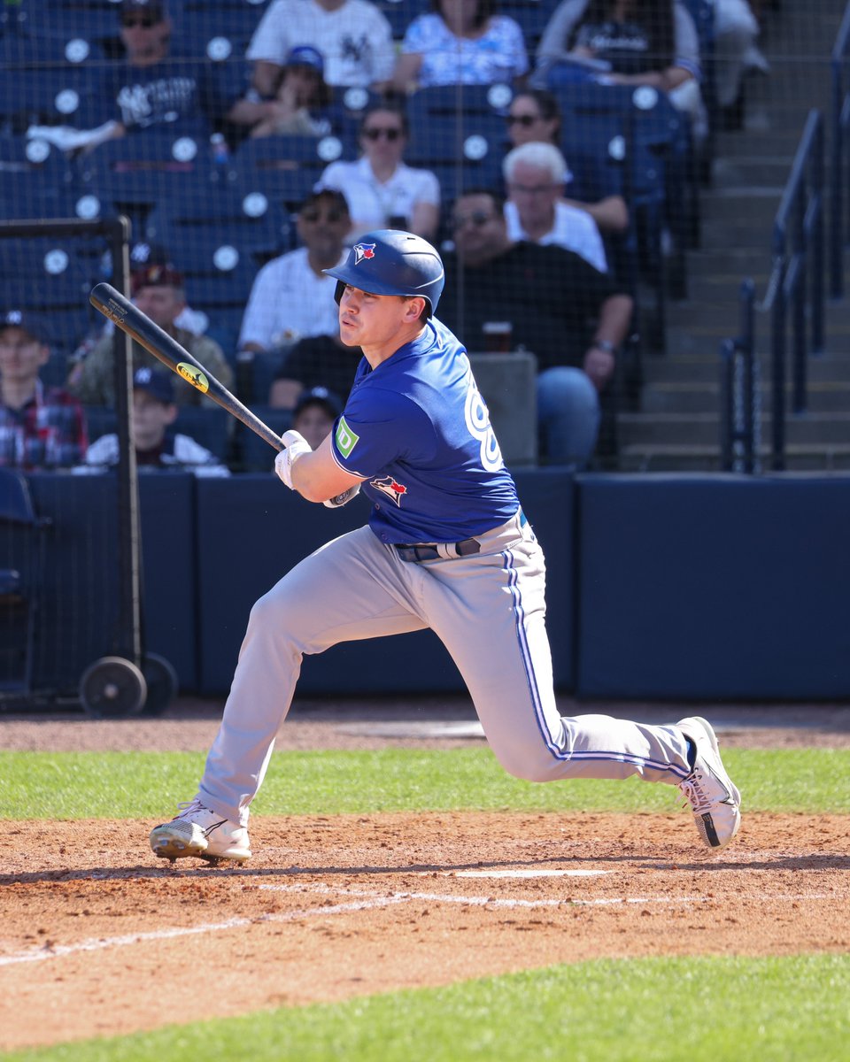 BlueJays's tweet photo. Alan Roden hit .317 with an .890 OPS to climb up our prospect rankings in ‘23 👀 

His first spring at-bat was a 3-run double! https://t.co/AGmsubNPb1
